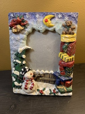 Vintage Figi Graphics Snowman Christmas Toys 4x4 Picture Frame