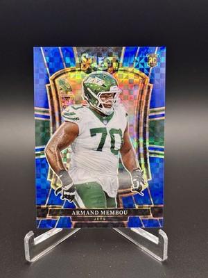 2025 Panini Select #176 Armand Membou Blue Power Prizm Jets Premier Rookie /175
