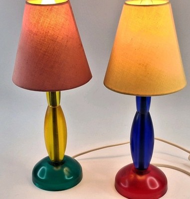 Vintage Ikea Dess Tischlampen Paar 1996 Memphis Stil B9406 funktionsfähig