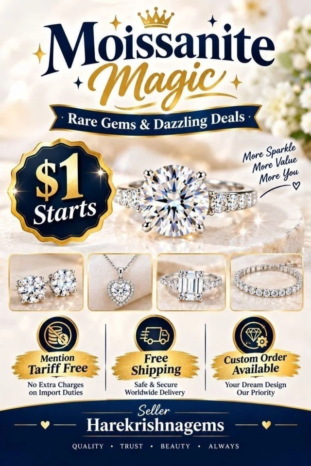 💍 Moissanite Magic: Rare Gems & Dazzling Deals $1 Starts