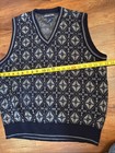 Van Heusen Men’s V-Neck Sweater Vest Pullover Medium Later Classic Grey Black — photo 5