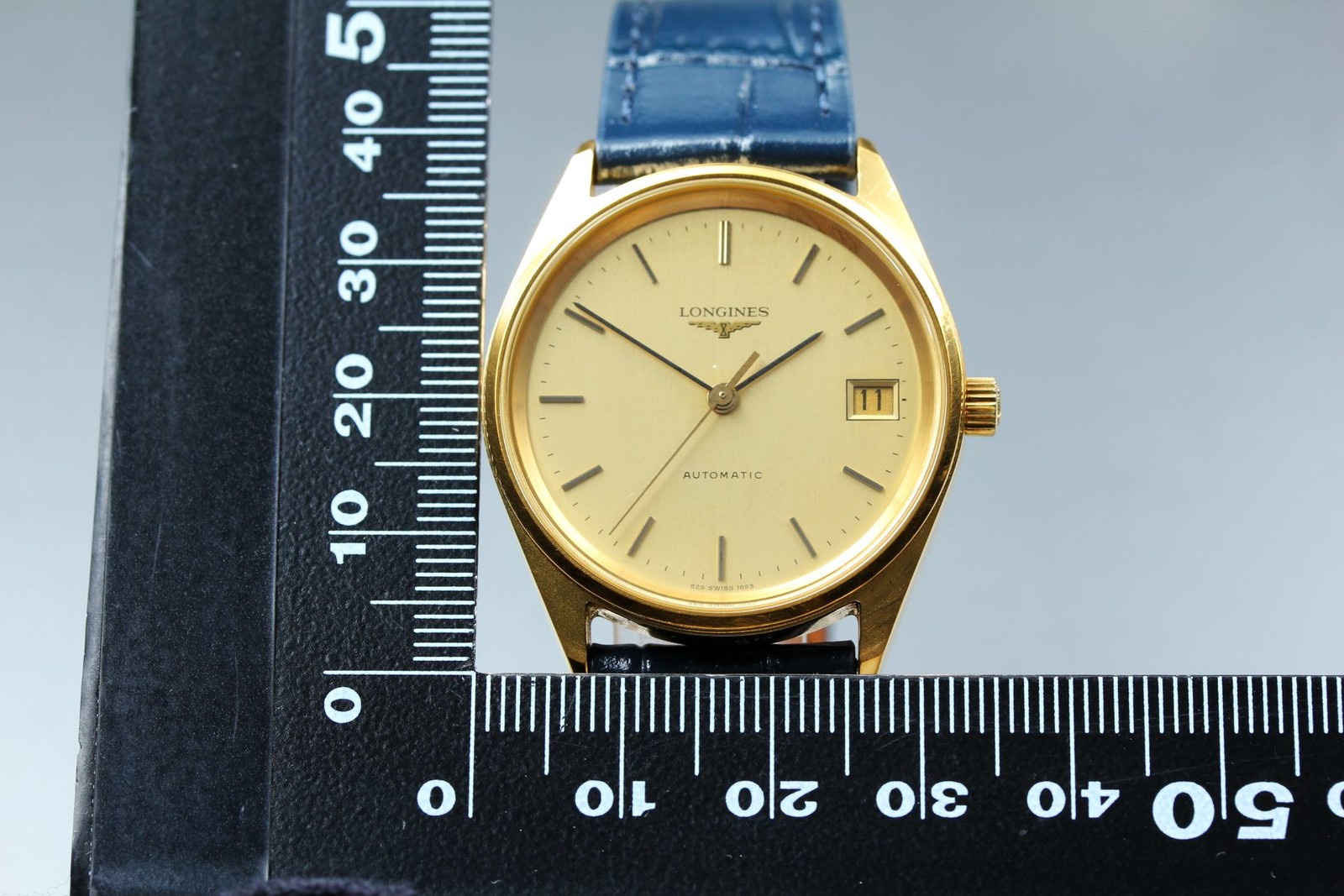 Vintage 70's Longines Automatic Ref.629-1663 Gold Date 33mm Men Watch Swiss MINT image 5