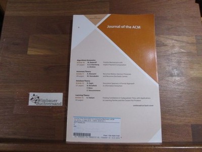 Journal of the ACM 2015, Volume 62, Number 2 Association for Computing Machinery