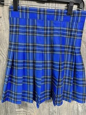 School girl Blue Plaid Pleated Skirt Womens S Unbranded