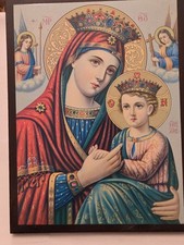 Greek Orthodox Icon depicting Mary and Baby Jesus