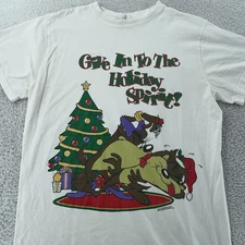 Vintage Taz Looney Tunes Warner Bros Shirt Mens Large Cartoon Christmas 90s Tee