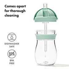 OXO Tot 6oz Straw Sippy Cup Green/Clear BPA-Free Dishwasher Safe Spill Proof