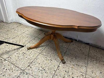 Tisch oval Eibe Heldense Stil ,massiv furniert, Couchtisch Tisch Holz Lwen  Fu | eBay.de