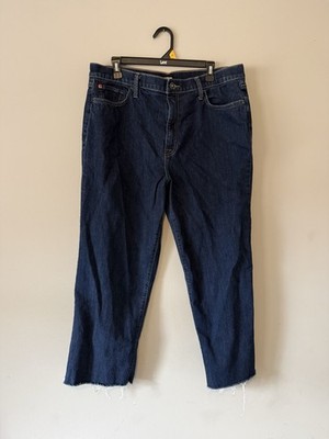 Hudson Women's Mid-Rise Straight Crop Jeans, Dark Wash Size 34