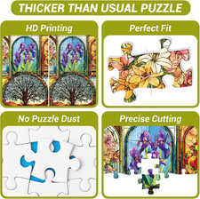 500 Piece Puzzle for Adults, Stained Glass Windows Jigsaw Puzzles