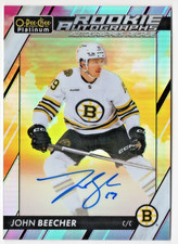2023-24 O-Pee-Chee Platinum Rookie Autograph Sunset Parallel Auto John Beecher