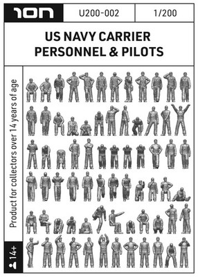 ION Model U200-002 1:200 US Navy Carrier Personnel & Pilots (3D-Printed)
