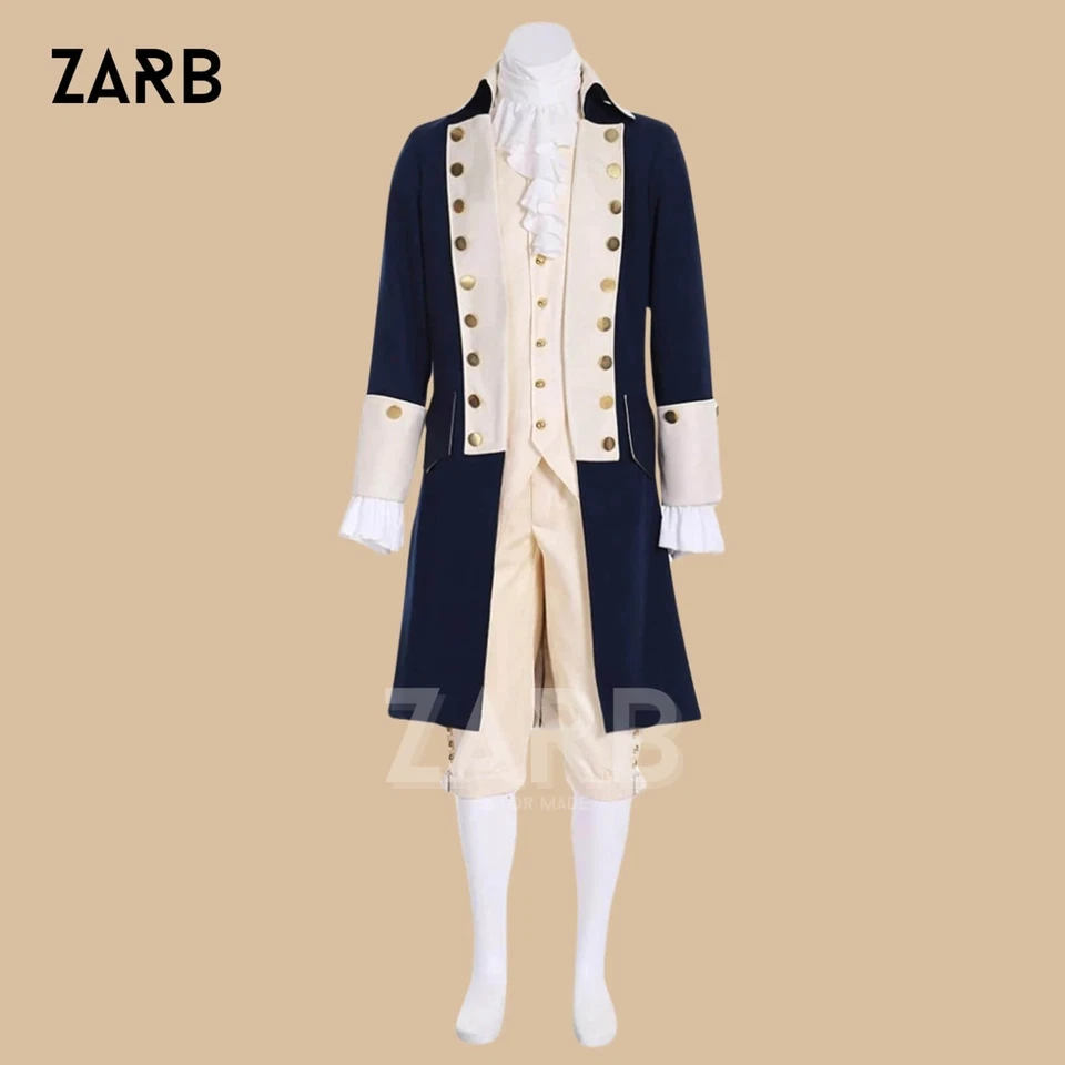 Revolutionary War Costume George Washington Colonial Officer Uniform with Cape - Image 2 of 4