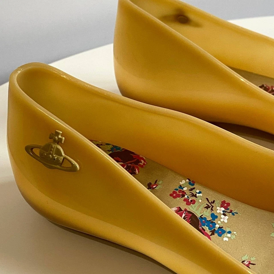 Vivienne Westwood Anglomania × Melissa Ballet Flats US 9 EU 40 Orb Logo Floral - Image 3 of 4