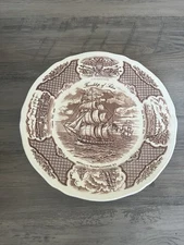 Alfred Meakin Staffordshire Fair Winds Dinner Plate 10.5” Ship Brown England
