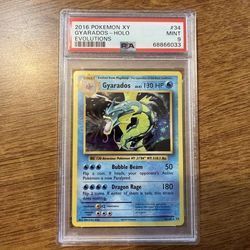 Pokémon TCG Gyarados Holo Card 34/108 Rare XY Evolutions 2016 PSA 9!