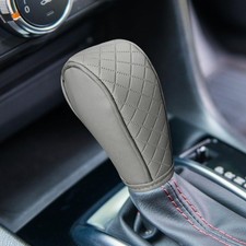 Universal Soft Breathable Leather Car Gear Shift Cover, Anti-Slip Color: Gray
