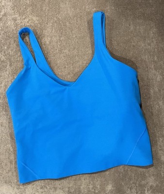 Lululemon Women's Size 6 Blue Cropped Align Tank Top with Built-In Bra