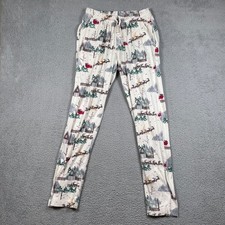Burt's Bees Organic Cotton Christmas Village Pajama Pants Size S Santa Reindeer