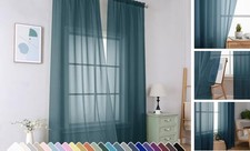 Sheer Curtains 96 Inches Long, Light 42"W x 96"L Pack of 2 Dusty Blue