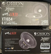 New 2 Orion Audio 1400W 6.5" Mid Range Bass Loud 4 Ohm Speakers (1 Pair) XTX654