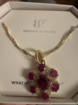 Bomb Party July Birthday 2025 Necklace NK48929 Ruby Bliss Gold Plating LC-Ruby