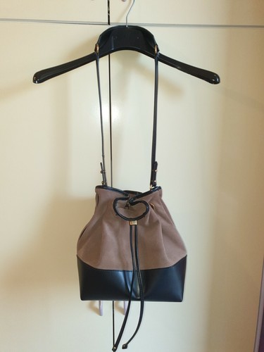 Borsa a spalla Secchiello ZARA beige Talpa scuro con similpelle nera e  Tracolla | eBay