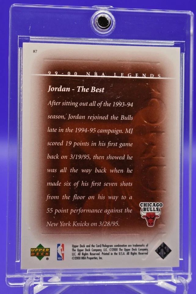 MICHAEL JORDAN UD LEGENDS BLACK / SILVER FOIL CHICAGO BULLS LEGEND 87 - Image 3 of 3