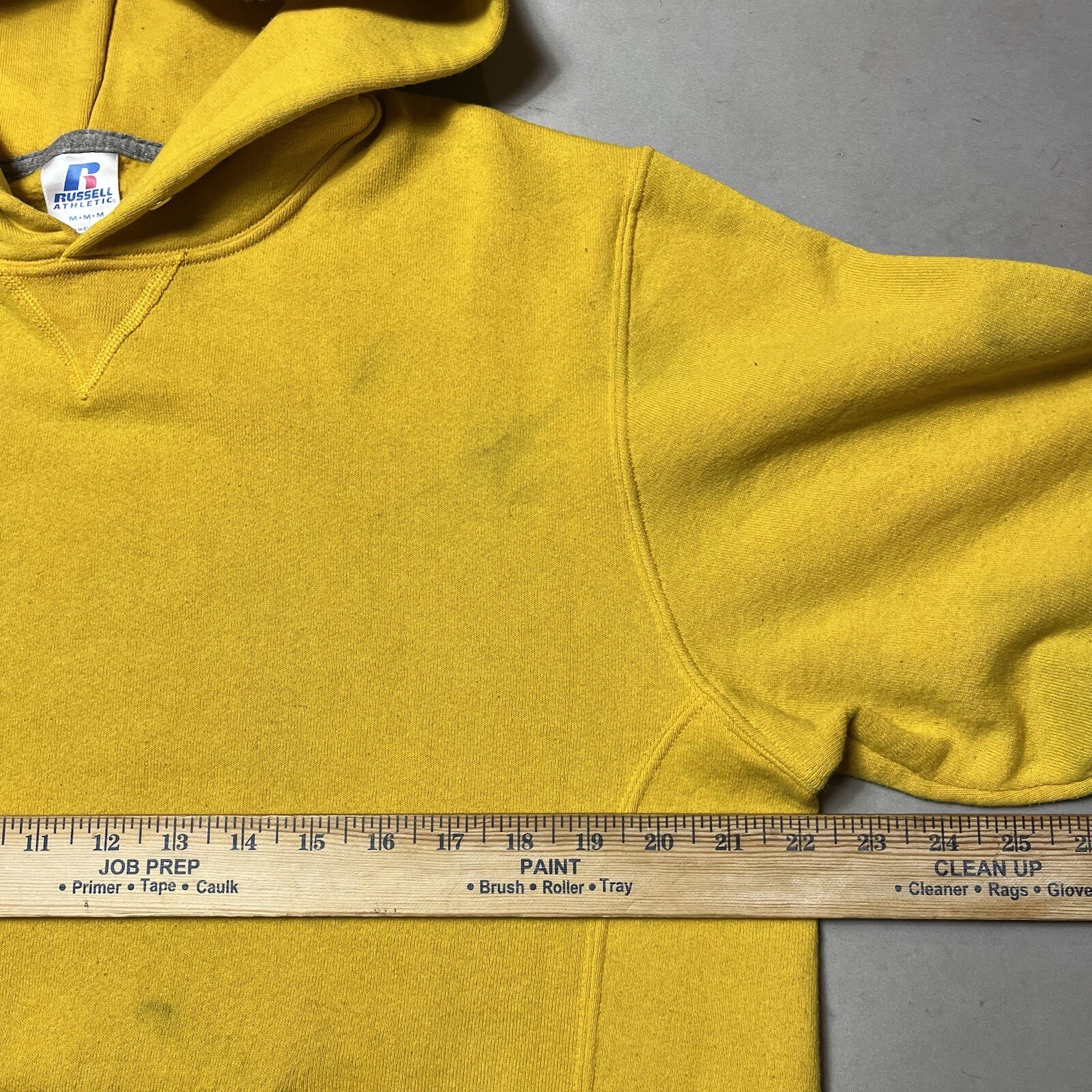 Vintage Russell Athletic Hoodie Sweatshirt Yellow M