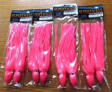 8 X SUPERTACKLE - LIPS - UV PINK - #022 - 7½" BIG GAME TROLLING & JIGGING SKIRTS