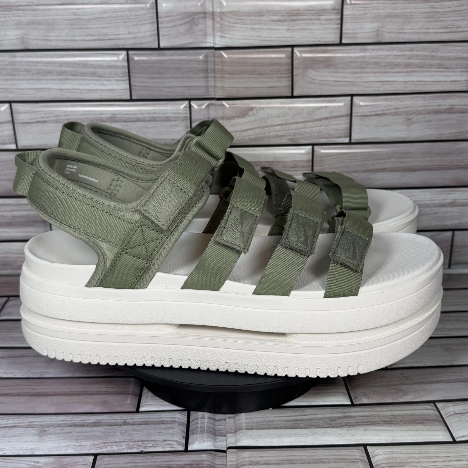 Nike sandalo donna verde icona classico plateau DH0224 301 scarpa taglia 11 NUOVO