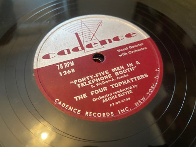 THE FOUR TOPHATTERS : ''FORTY-FIVE MEN IN A TELEPHOME BOOTH''  US. 78.rpm