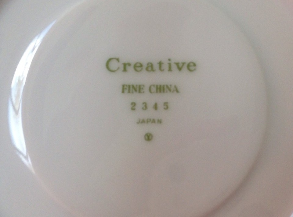 CREATIVE FINE CHINA JAPAN 2345 CUP AND SAUCER ROSE PATTERN WHITE eBay