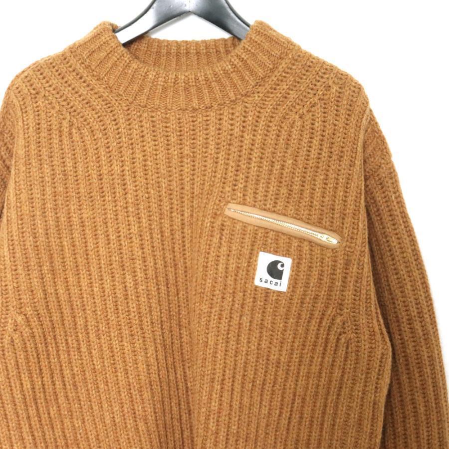 Sacai Carhartt 23Aw Wip Knit Pullover Detroit. Size 3 Brown Sacai Carhartt 23Aw Wip Knit Pullover Detroit. Size 3 Brown