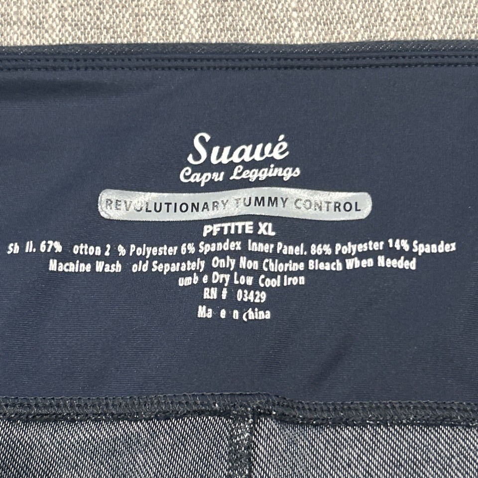 Suave Capri Leggings Revolutionary Tummy Control Womens Petite XL Gray