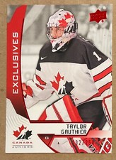 2019 TAYLOR GAUTHIER UD TEAM CANADA JUNIORS #83 RED EXCLUSIVES #002/250