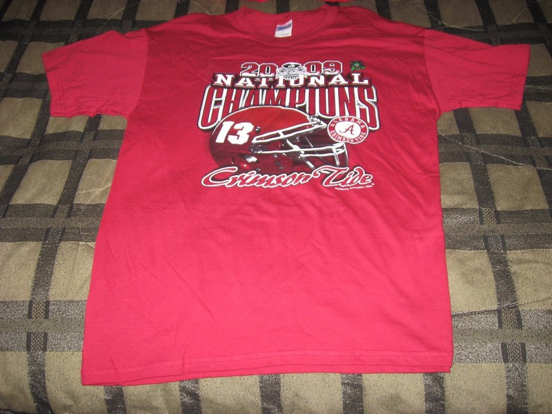 ALABAMA CRIMSON TIDE 2009 NATIONAL CHAMPIONS SHIRT - LARGE - NEW WITH TAGS
