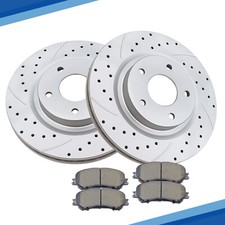 Front Drilled Rotors Discs and Ceramic Brake Pads Kit for 2014-2017 Nissan Rogue