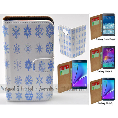For Samsung Galaxy Note Series Snow Crystal Print Wallet Mobile Phone Case Cover