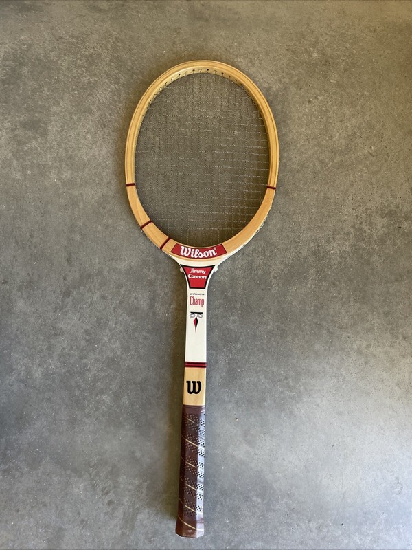 Vintage Jimmy Connors Wilson Professional Champ Wooden Tennis Racquet 4 5/8