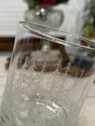 Set Of 6 Rare Libbey Frosted Pines Double Low Ball Glasses Beautiful Condition - Picture 3 of 6