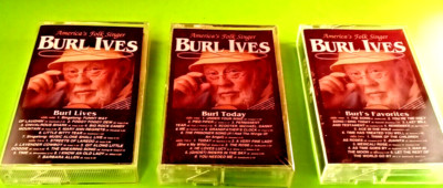 Burl Ives- 38 HITS on (3) Cassettes!  2 New, 1 Excellent Preowned!