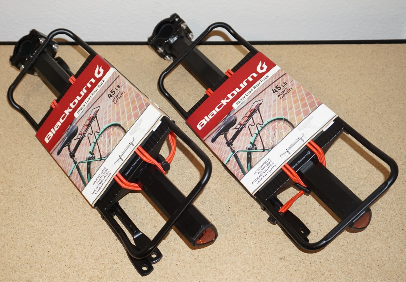 2x BlackBurn Heavy-Duty Lighted Rear Bike Rack - up to 45 Lbs Adjustable 18''