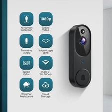 Wireless Wi-Fi Video Doorbell Camera 2Way Audio AI Motion Detection Night Vision