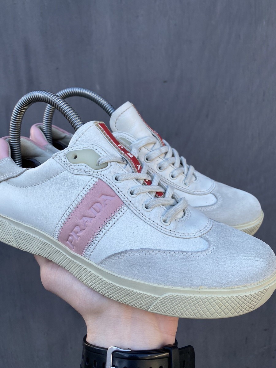 Authentic Prada Pink / White Sneakers Size 35/36 | eBay