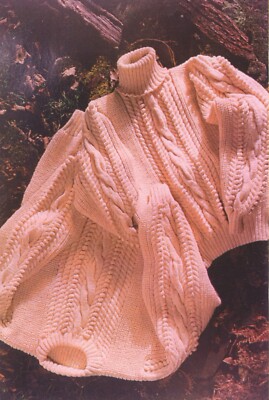 Plymouth Yarn Knitting Pattern IN02 Indiecita DK Aran Pullover for Women & Men