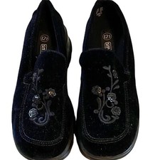 Girls Black Velvet Platform Dressy Shoes Sz 12.5