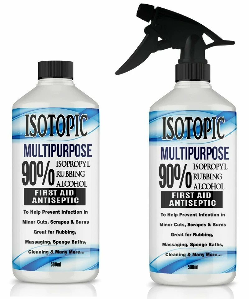 Isopropyl Rubbing Alcohol 90% First Aid Antiseptic 500ml, Isopropanol Pure IPA