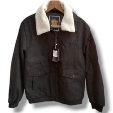 B3 Bomber Mafia Jacket Black Faux Shearling Aviator Pilot Flight Coat - New Tags