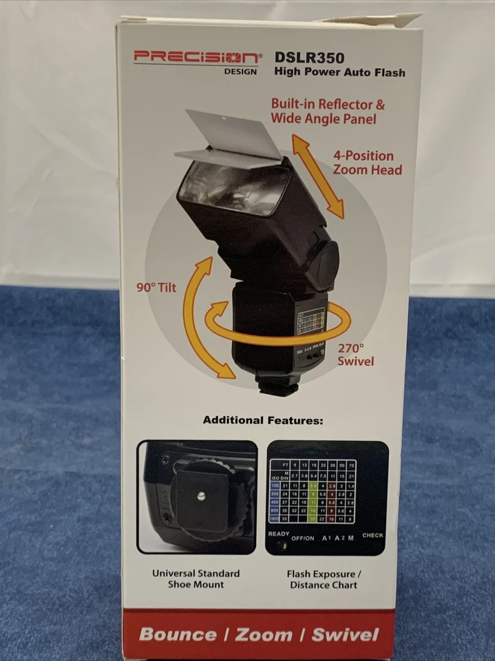 PRECISION DSLR350 HIGH POWER AUTO FLASH NIKON CANON SONY PENTAX OLYMPUS A672 - Image 2 of 4